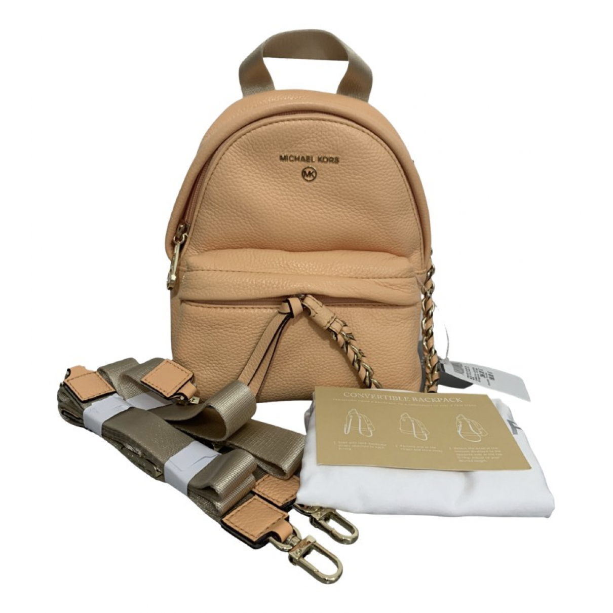 Leather backpack Michael Kors Orange in 